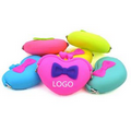 Heart Shaped Silicone Purse, Wallet with a Bowknot